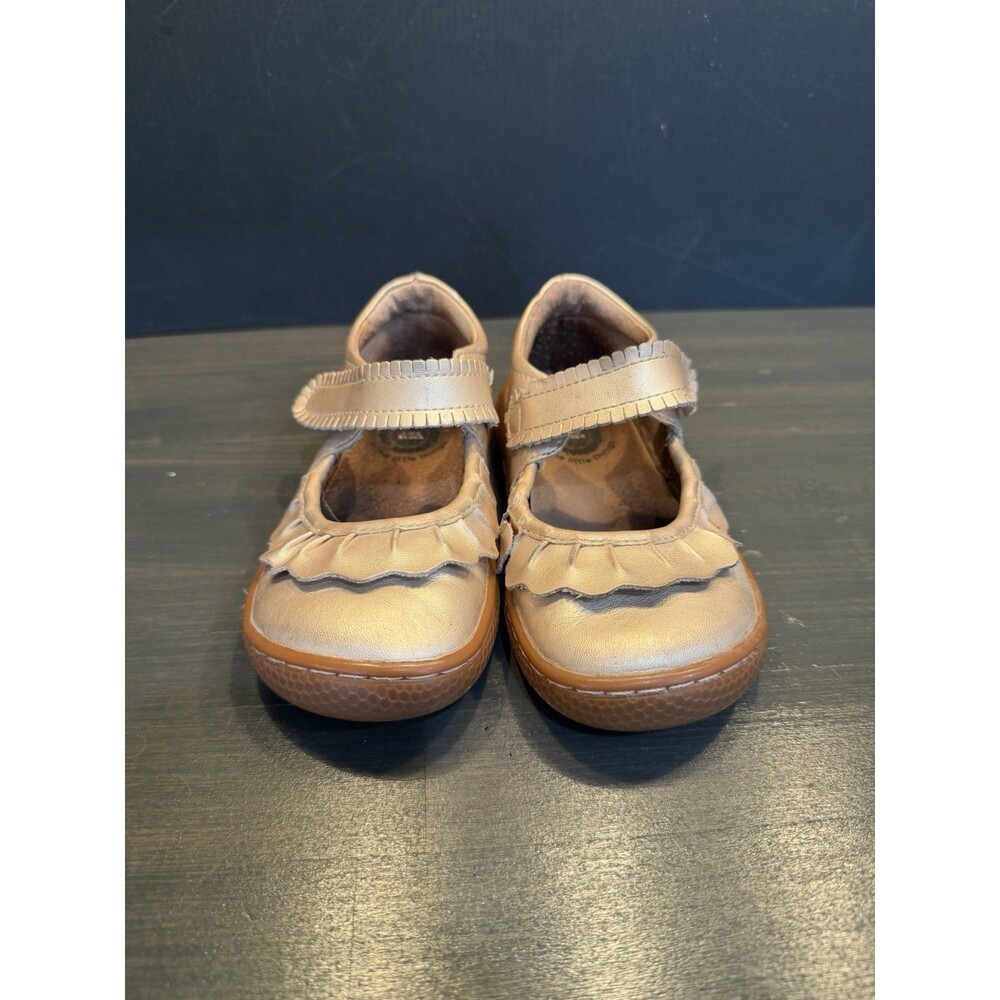 Livie & Luca Ruche Shoes Little Girls Size 7 Black Maryjane Metallic